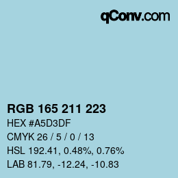 颜色代码: RGB 165 211 223 | qconv.com
