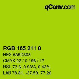 カラーコード: RGB 165 211 8 | qconv.com