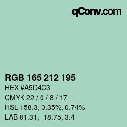 Farbcode: RGB 165 212 195 | qconv.com