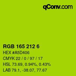 Color code: RGB 165 212 6 | qconv.com