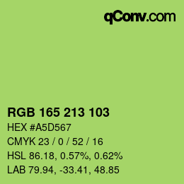 颜色代码: RGB 165 213 103 | qconv.com