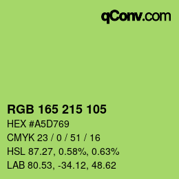 カラーコード: RGB 165 215 105 | qconv.com