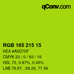 Color code: RGB 165 215 15 | qconv.com