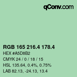 カラーコード: RGB 165 216.4 178.4 | qconv.com