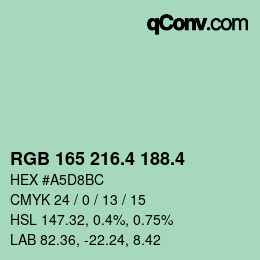 カラーコード: RGB 165 216.4 188.4 | qconv.com