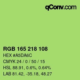 Color code: RGB 165 218 108 | qconv.com