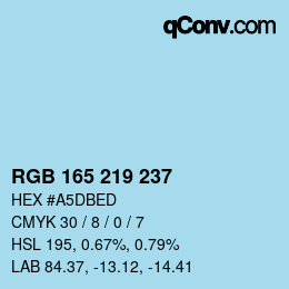Color code: RGB 165 219 237 | qconv.com