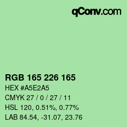 Color code: RGB 165 226 165 | qconv.com