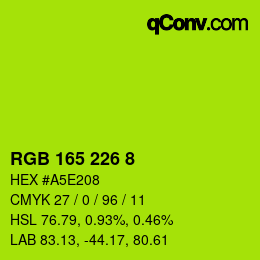 Color code: RGB 165 226 8 | qconv.com