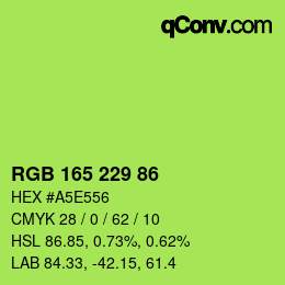 Color code: RGB 165 229 86 | qconv.com