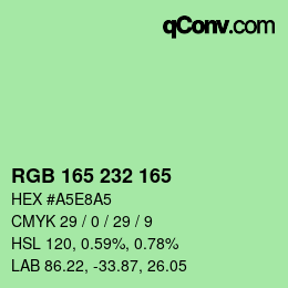 Color code: RGB 165 232 165 | qconv.com