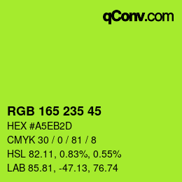 Farbcode: RGB 165 235 45 | qconv.com