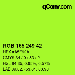 Color code: RGB 165 249 42 | qconv.com