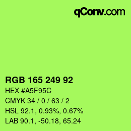カラーコード: RGB 165 249 92 | qconv.com