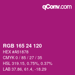 カラーコード: RGB 165 24 120 | qconv.com