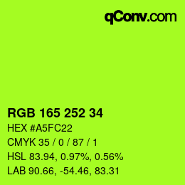 Farbcode: RGB 165 252 34 | qconv.com