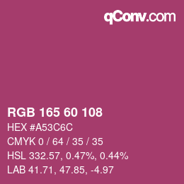 颜色代码: RGB 165 60 108 | qconv.com