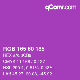 颜色代码: RGB 165 60 185 | qconv.com