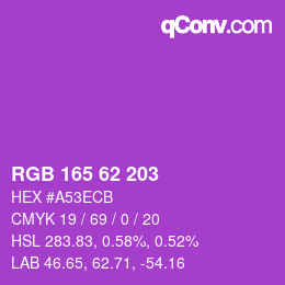 Farbcode: RGB 165 62 203 | qconv.com