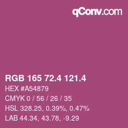 カラーコード: RGB 165 72.4 121.4 | qconv.com