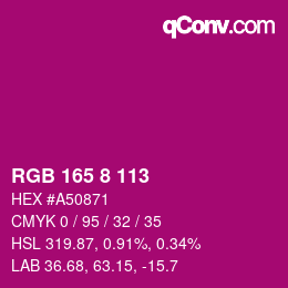 Color code: RGB 165 8 113 | qconv.com
