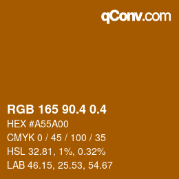 カラーコード: RGB 165 90.4 0.4 | qconv.com