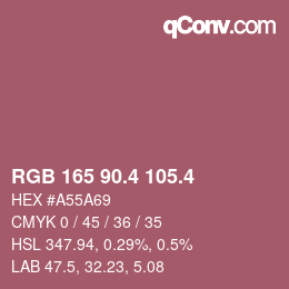 カラーコード: RGB 165 90.4 105.4 | qconv.com