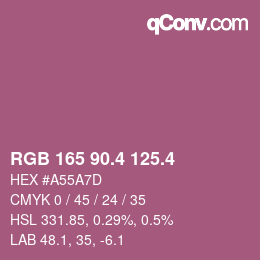 カラーコード: RGB 165 90.4 125.4 | qconv.com