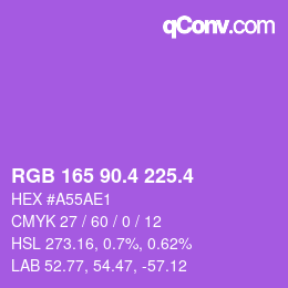 カラーコード: RGB 165 90.4 225.4 | qconv.com