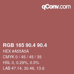カラーコード: RGB 165 90.4 90.4 | qconv.com
