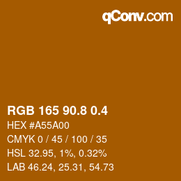 カラーコード: RGB 165 90.8 0.4 | qconv.com