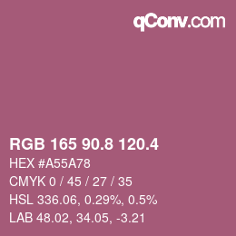 カラーコード: RGB 165 90.8 120.4 | qconv.com