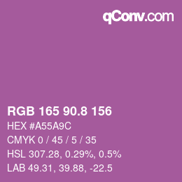 カラーコード: RGB 165 90.8 156 | qconv.com