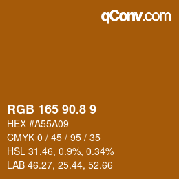 カラーコード: RGB 165 90.8 9 | qconv.com