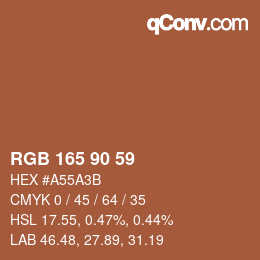 颜色代码: RGB 165 90 59 | qconv.com
