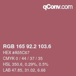 カラーコード: RGB 165 92.2 103.6 | qconv.com