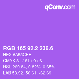 カラーコード: RGB 165 92.2 238.6 | qconv.com