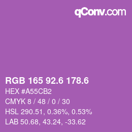 カラーコード: RGB 165 92.6 178.6 | qconv.com