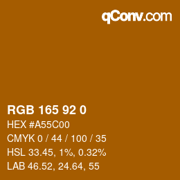颜色代码: RGB 165 92 0 | qconv.com