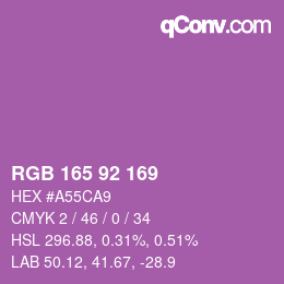 颜色代码: RGB 165 92 169 | qconv.com