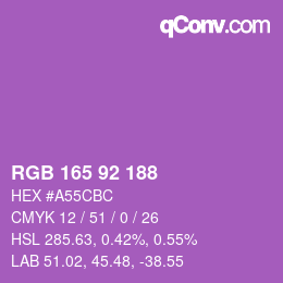 カラーコード: RGB 165 92 188 | qconv.com