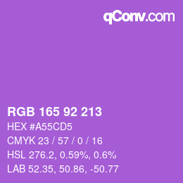 カラーコード: RGB 165 92 213 | qconv.com