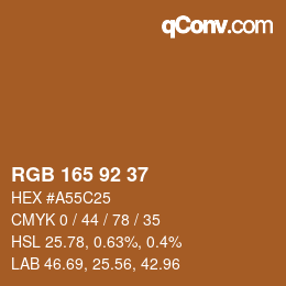 カラーコード: RGB 165 92 37 | qconv.com