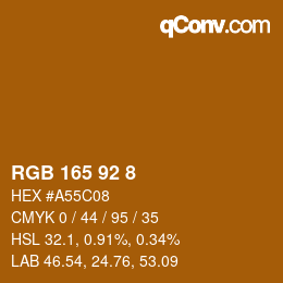 Color code: RGB 165 92 8 | qconv.com