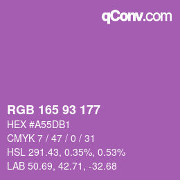 カラーコード: RGB 165 93 177 | qconv.com