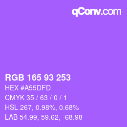 颜色代码: RGB 165 93 253 | qconv.com