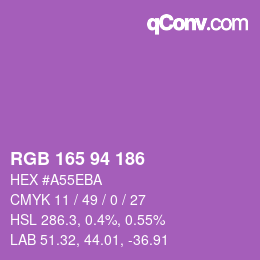 Farbcode: RGB 165 94 186 | qconv.com