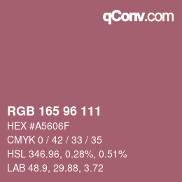 Color code: RGB 165 96 111 | qconv.com