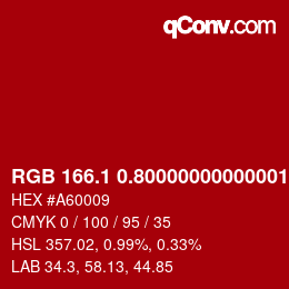 カラーコード: RGB 166.1 0.80000000000001 9 | qconv.com