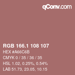 カラーコード: RGB 166.1 108 107 | qconv.com